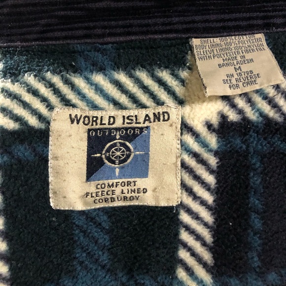 Corduroy Men's  Navy Long Sleeve Flannel Lined Button Shirt Jacket Medium - Picture 9 of 15